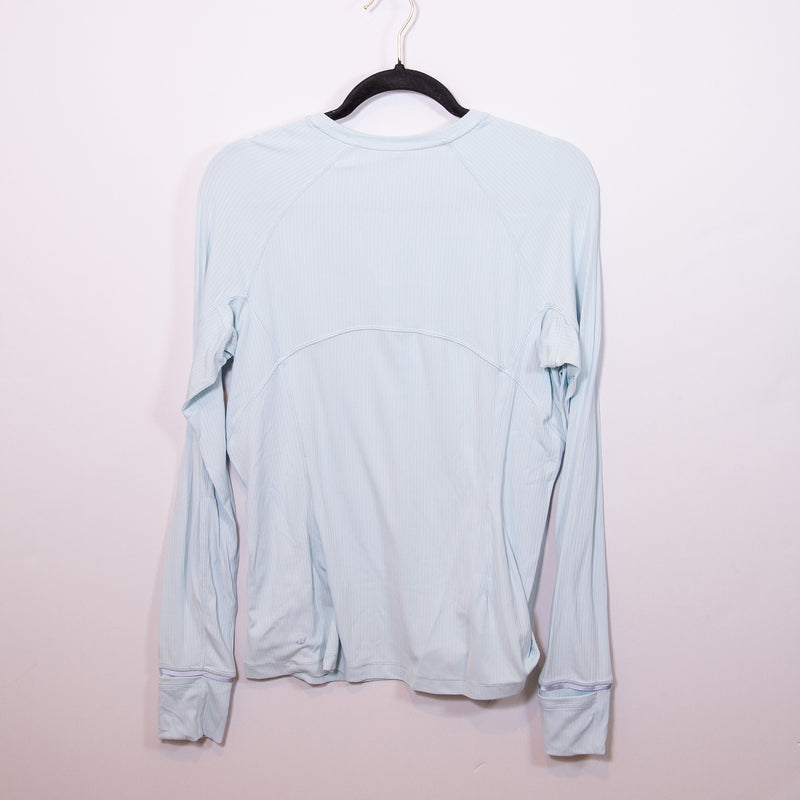 Lululemon Women's Its Rulu Run Ribbed Long Sleeve Crew Neck Shirt Powder Blue 12