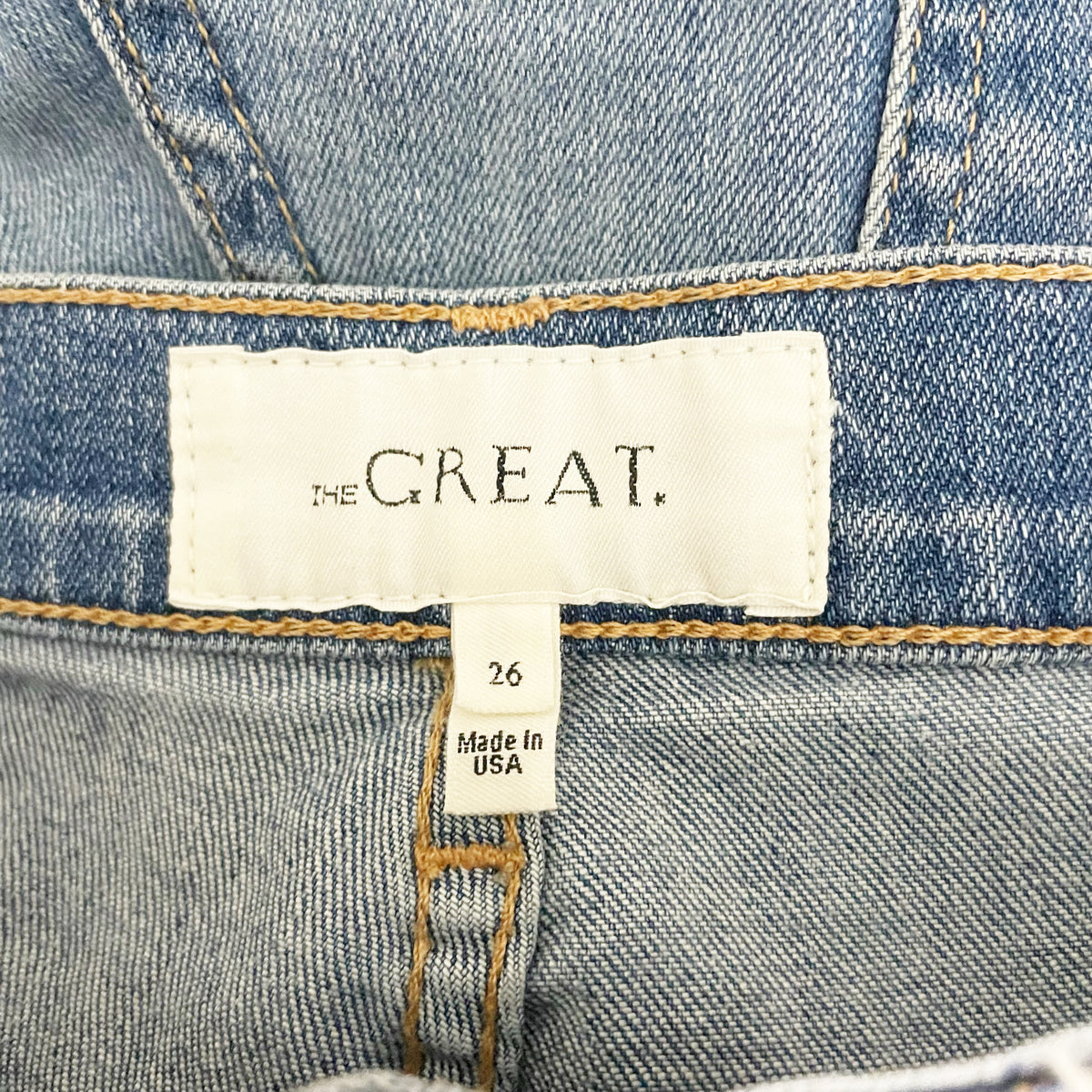 The Great. The Nerd Cotton Stretch Mid Rise Ankle Crop Flare Denim Jeans 26