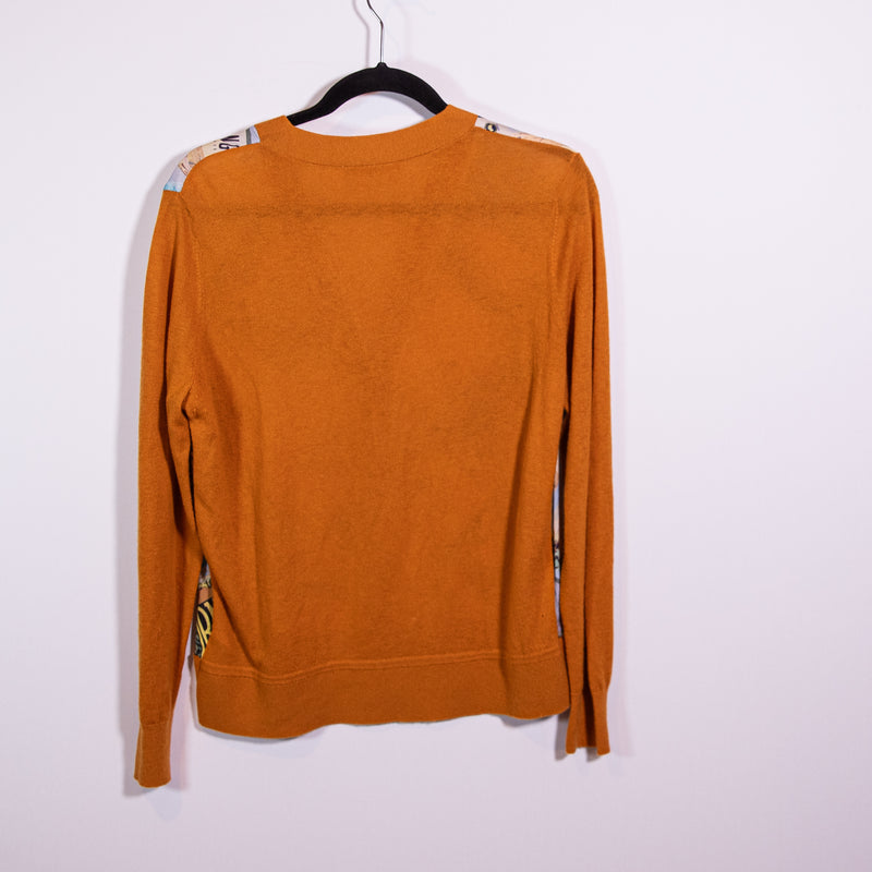 Zimmermann Postcard Print Australia Cashmere Silk Chiffon Cardigan Sweater M