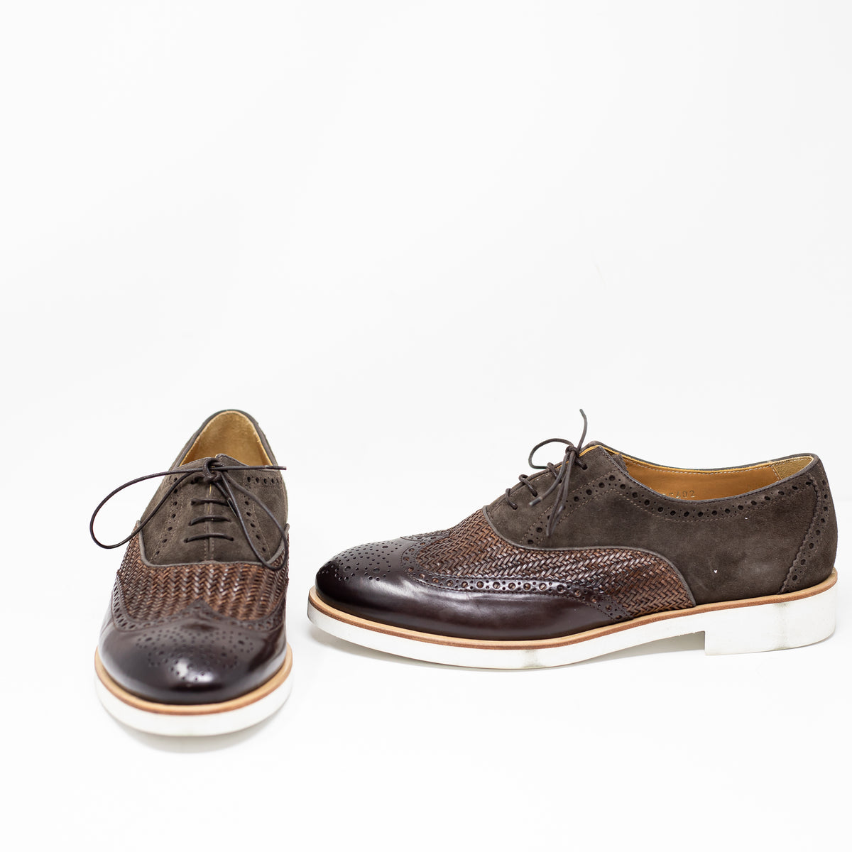 NEW Giorgio Armani Men's Genuine Leather Low Top Oxford Shoes Brown 8M