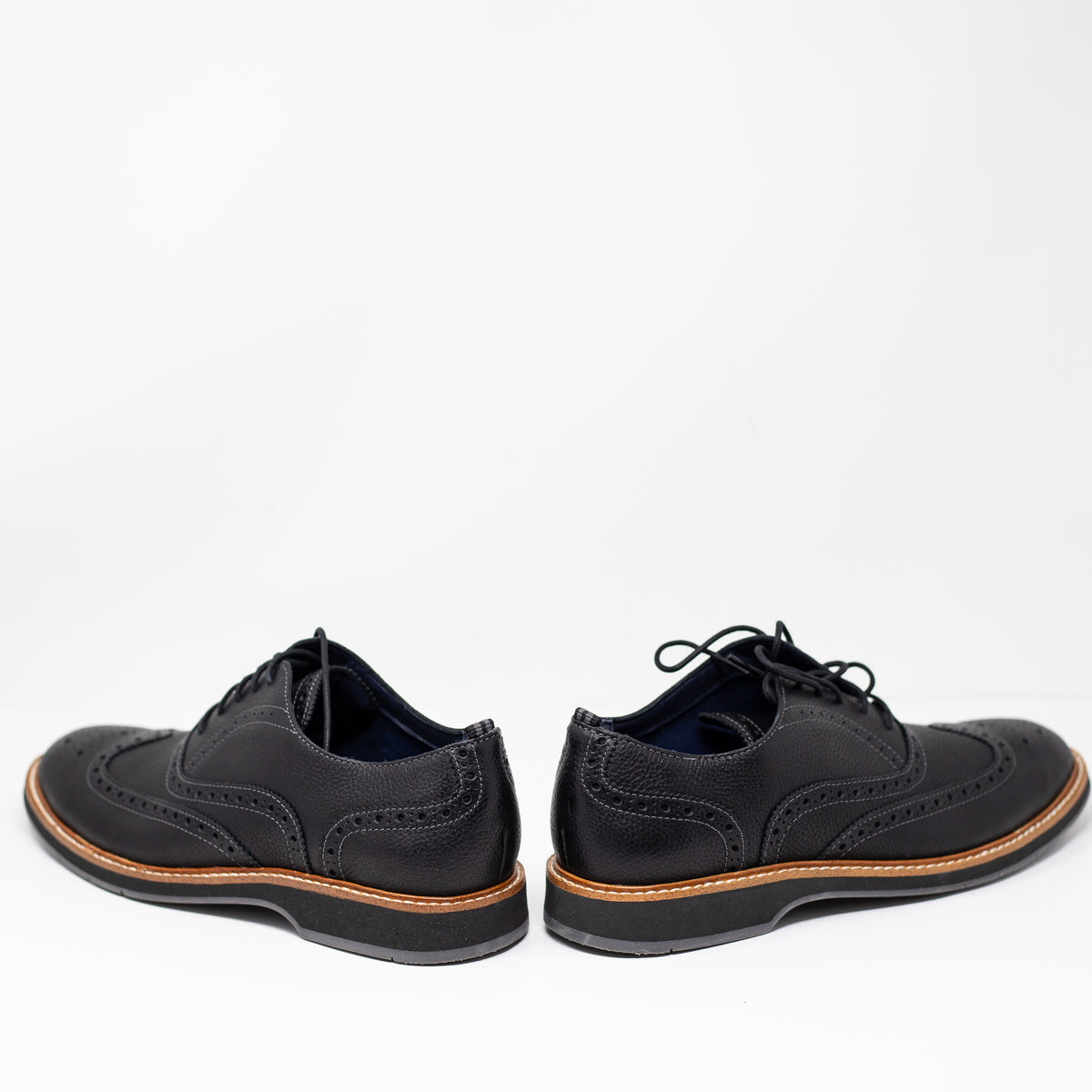 NEW Cole Haan Men's Morris Wng Oxford Black Tumble Genuine Leather Dress Shoes