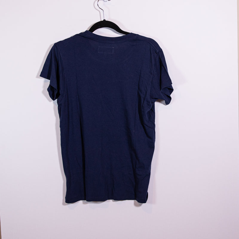The Great. Women's The Slim Cotton Crew Neck Short Sleeve Tee Shirt True Navy M