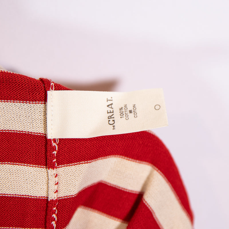 The Great Collectors The Sailor Boatneck Cotton Long Sleeve Maple Stripe Sweater