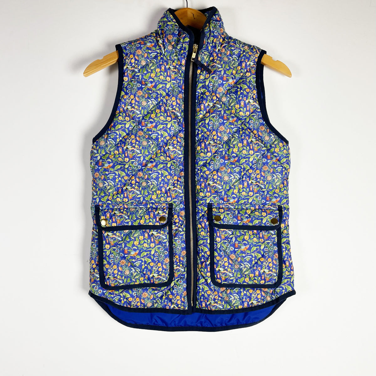 J. Crew x Liberty Fabric Women's Excursion Full Zip Sleeveless Floral Vest XXS