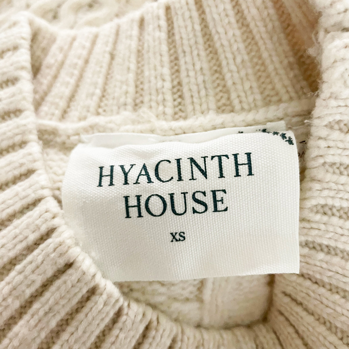 NEW Hyacinth House Freya Fringe Cable Knit Sweater Midi Dress Cream XS