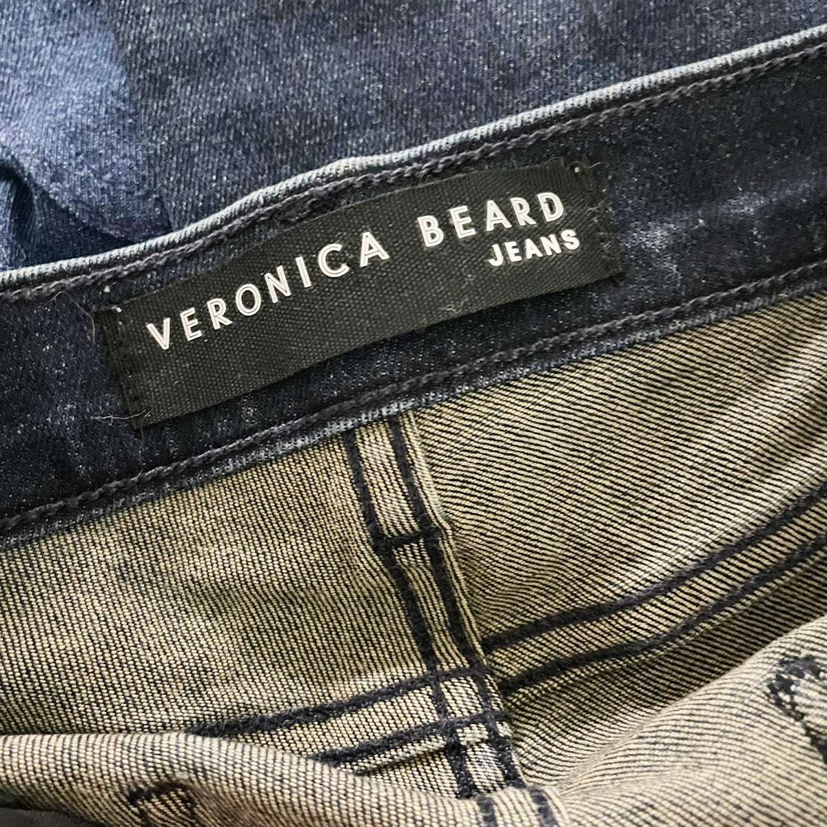 Veronica Beard Carly The Kick Flare 11" Cotton Stretch Midnight Denim Jeans 25