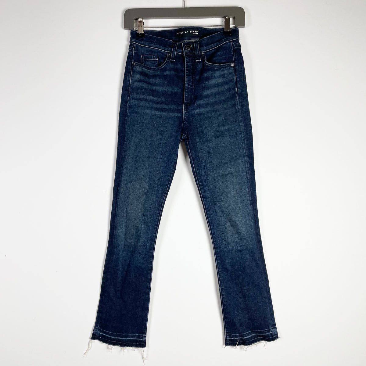 Veronica Beard Carly The Kick Flare 11" Cotton Stretch Midnight Denim Jeans 25