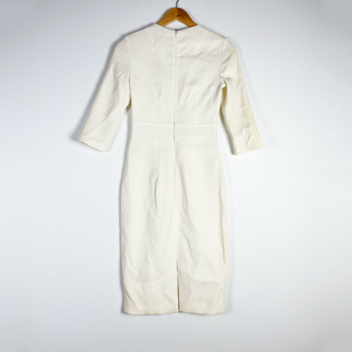 Michael Kors Collection Made In Italy Wool Crepe Quarter Sleeve Sheath Dress 0