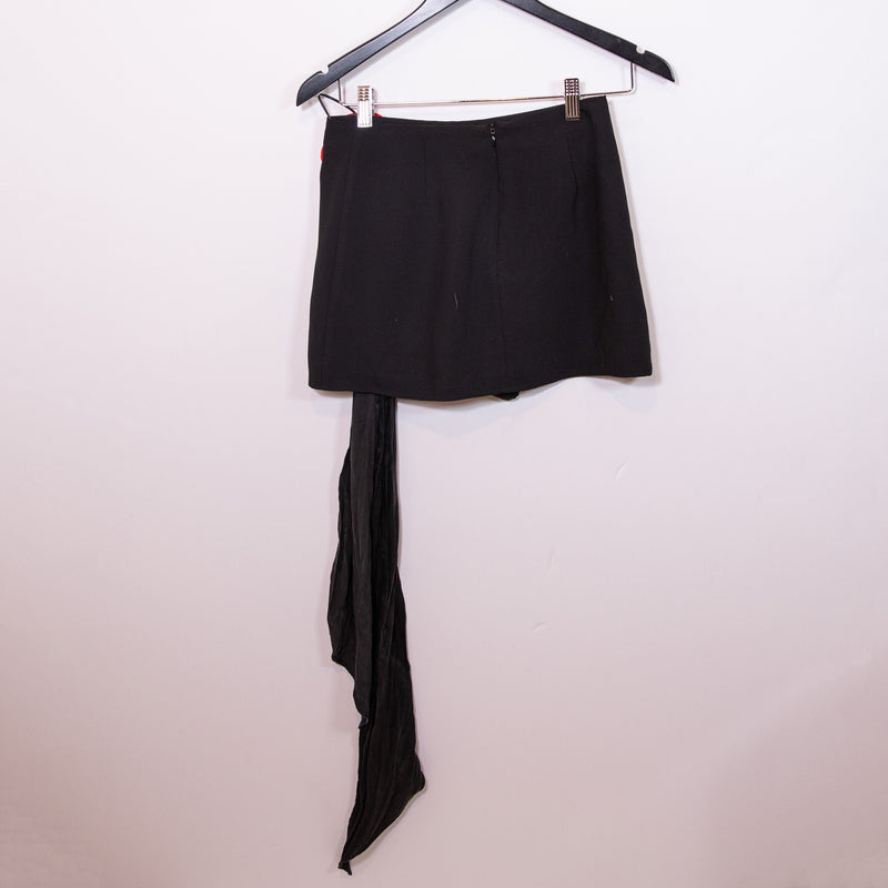 Amanda Uprichard x Revolve Dale Rose Romeo Rosette Embroidered Mini Black Skort