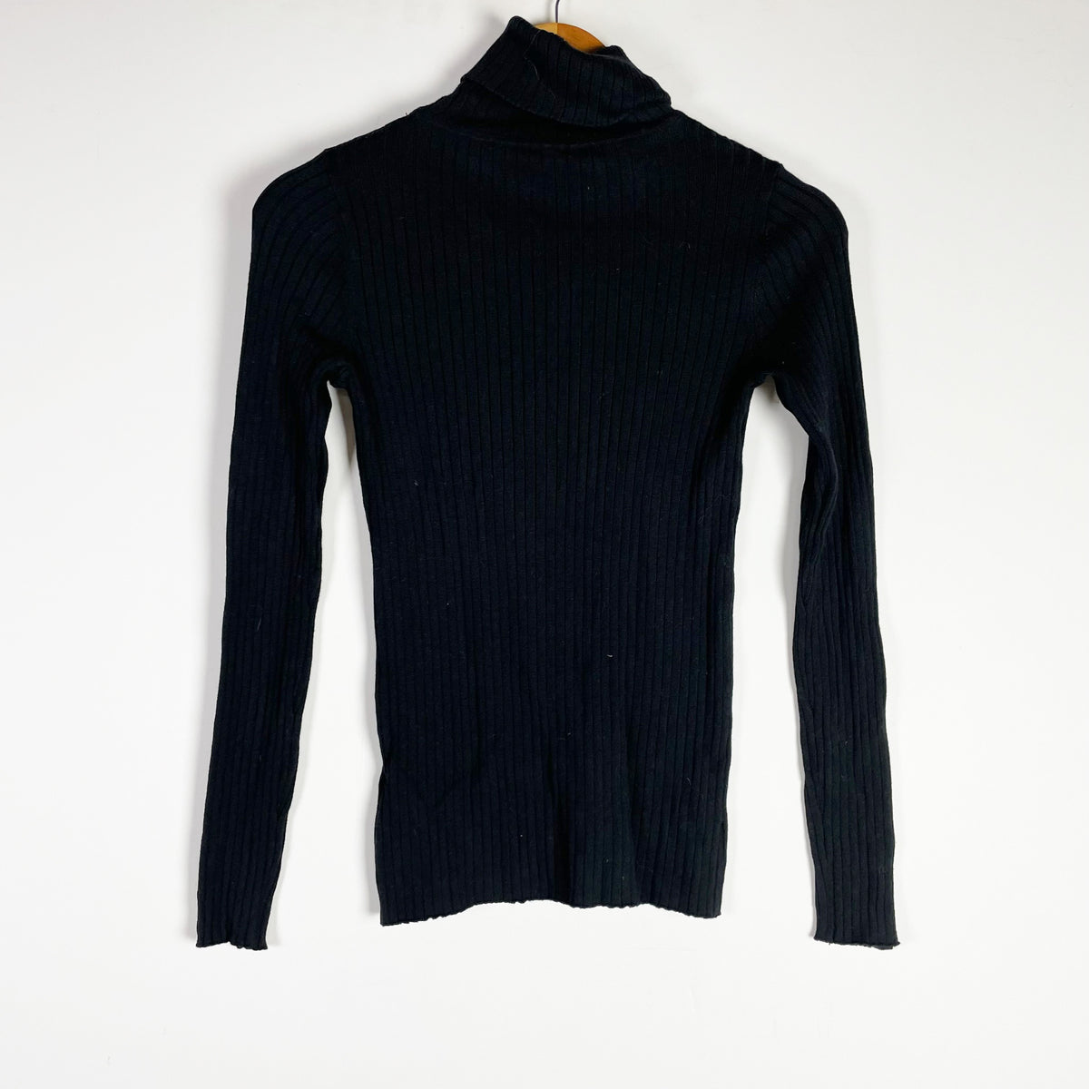 NEW J. McLaughlin Arlette Cotton Stretch Ribbed Turtleneck Sweater Black XS&nbsp;