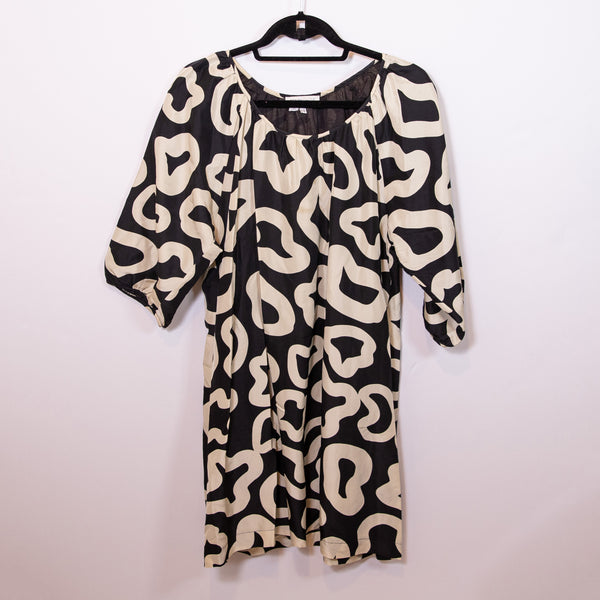 See By Chloe Silk Chiffon Satin Abstract Print Pattern Pullover Mini Dress 8