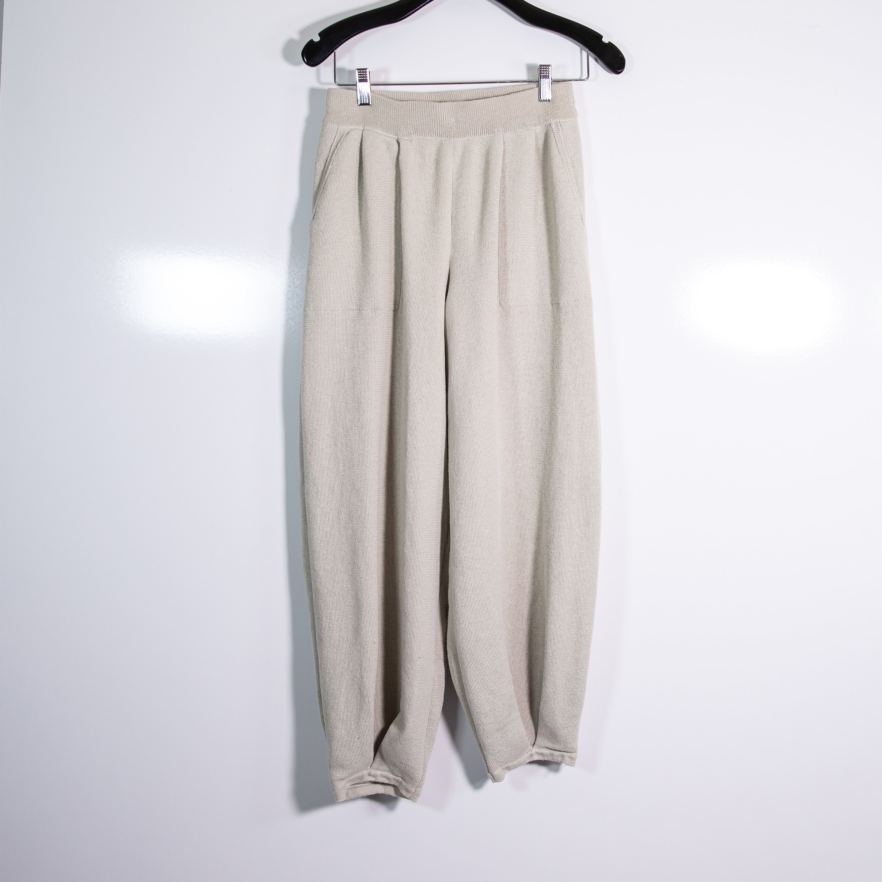 Free People FP Beach Freya Cotton Knit Mid Rise Ankle Crop Sweatpants Neutral S