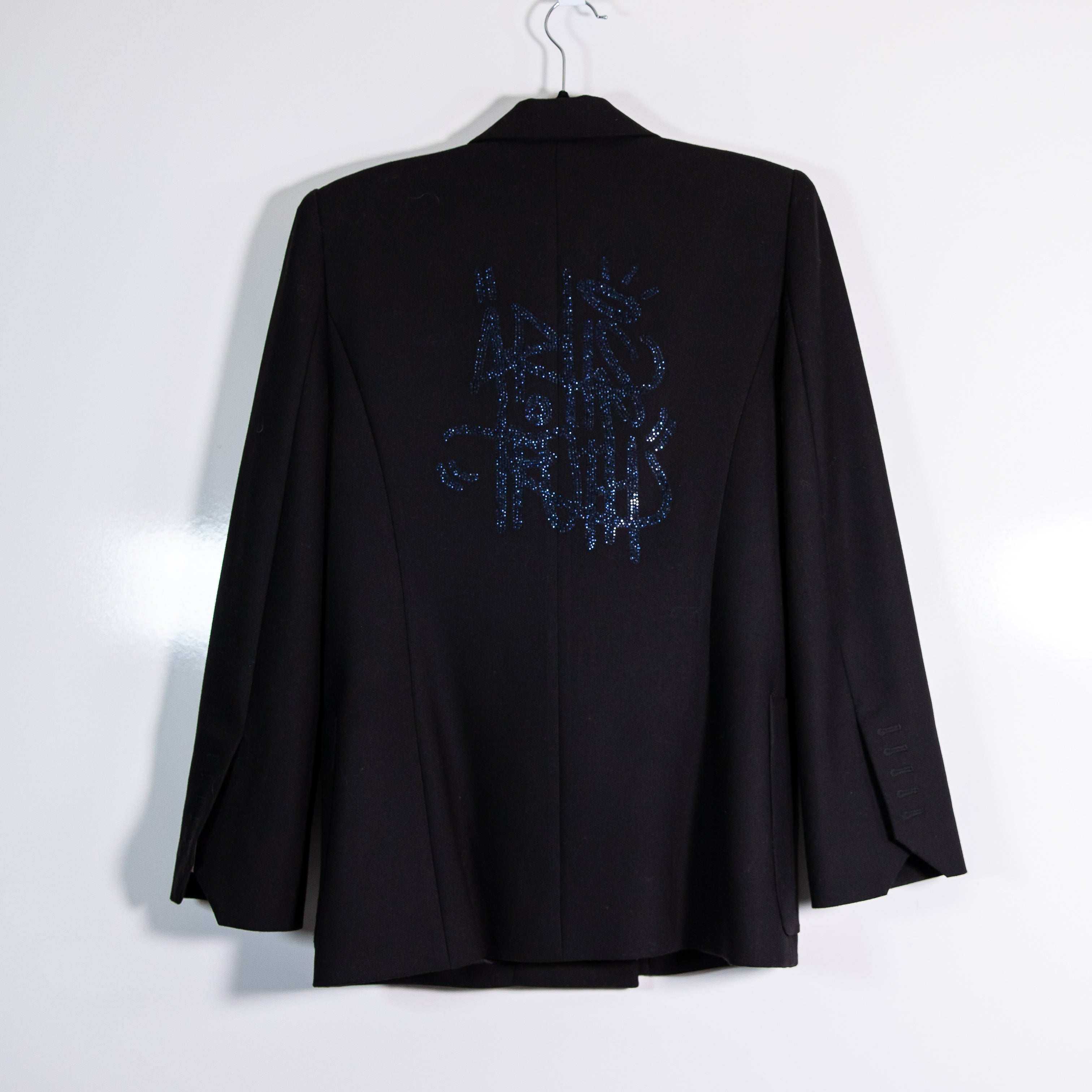 Zadig And Voltaire Art Is Truth Graphic Crystal Jewel Embellished Blazer Jacket