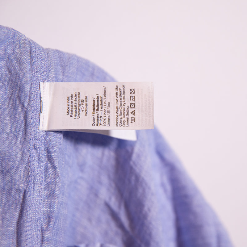 NEW J. Crew Cabana Lightweight Linen V Neck Belted Maxi Dress French Blue Small