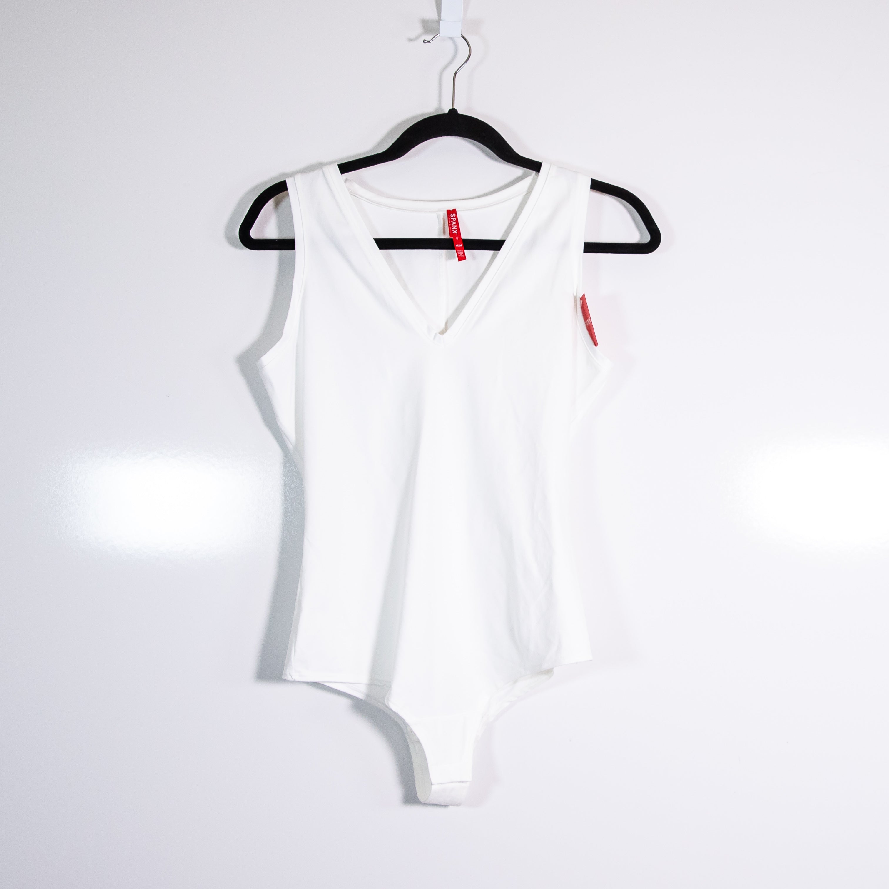 NEW Spanx Suit Yourself V Neck Sleeveless Tank One Piece Bodysuit White Medium&nbsp;