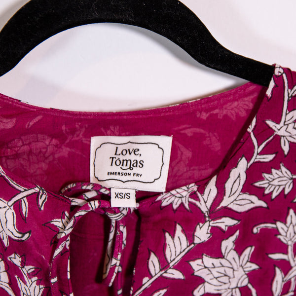 Emerson Fry x Love Tomas Isla Organic Cotton Sangriaparkprint Mini Dress XS/S