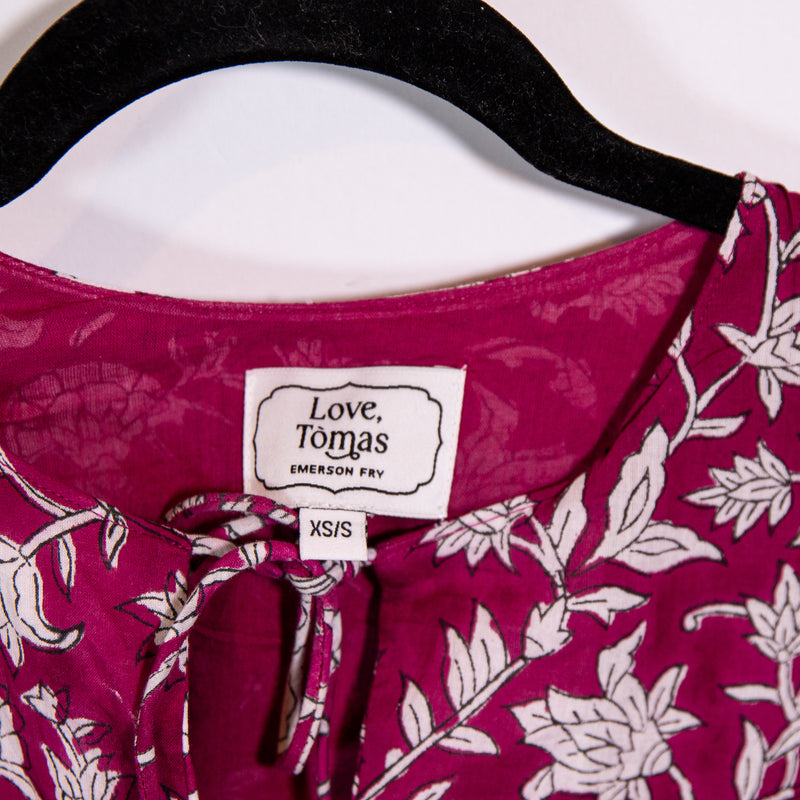 Emerson Fry x Love Tomas Isla Organic Cotton Sangriaparkprint Mini Dress XS/S