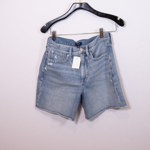 NEW J. Crew High Rise Relaxed Denim Cotton Cut Off Jean Mini Shorts Blue 26