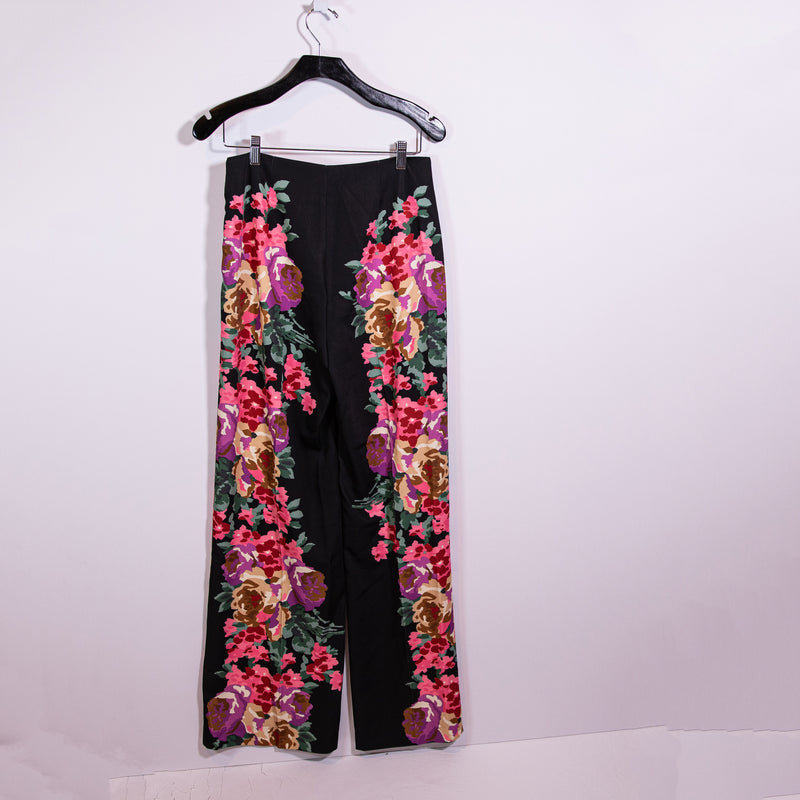Tuckernuck Women's Erin Climbing Roses Floral Flower Print Drapey Twill Pants S