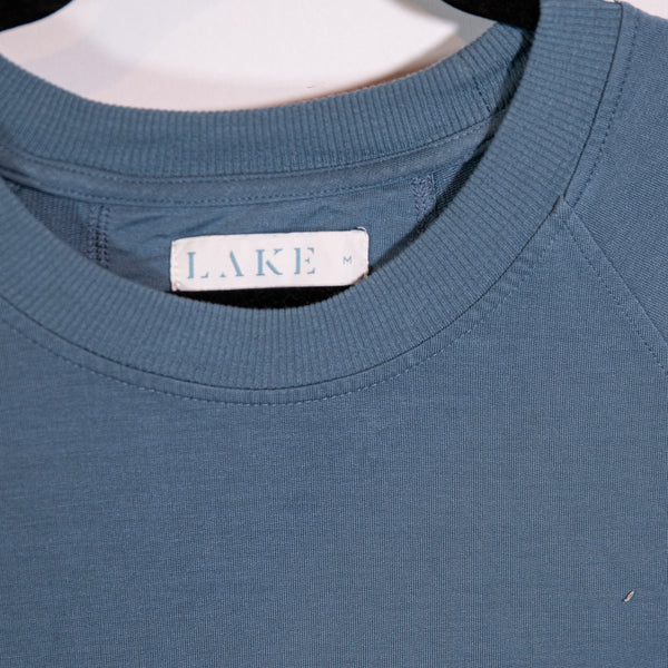 Lake Women's Relax Modal Blend Stretch Knit Crew Neck Long Sleeve Sweater Blue M