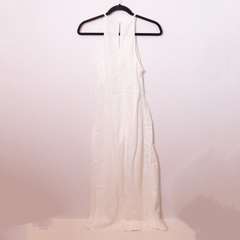 NEW J. Crew High Neck Sleeveless Lightweight Linen Pullover Midi Dress White 2