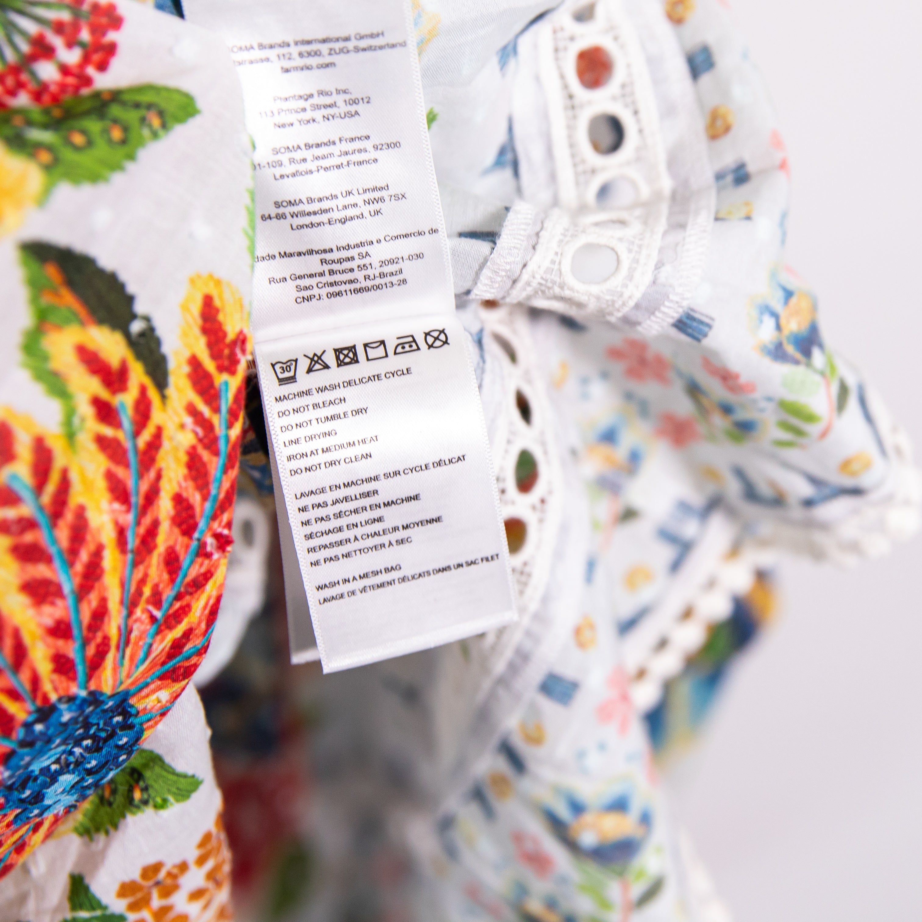 Farm Rio Off White Delicate Garden Floral Flower Button Front Midi Dress Small