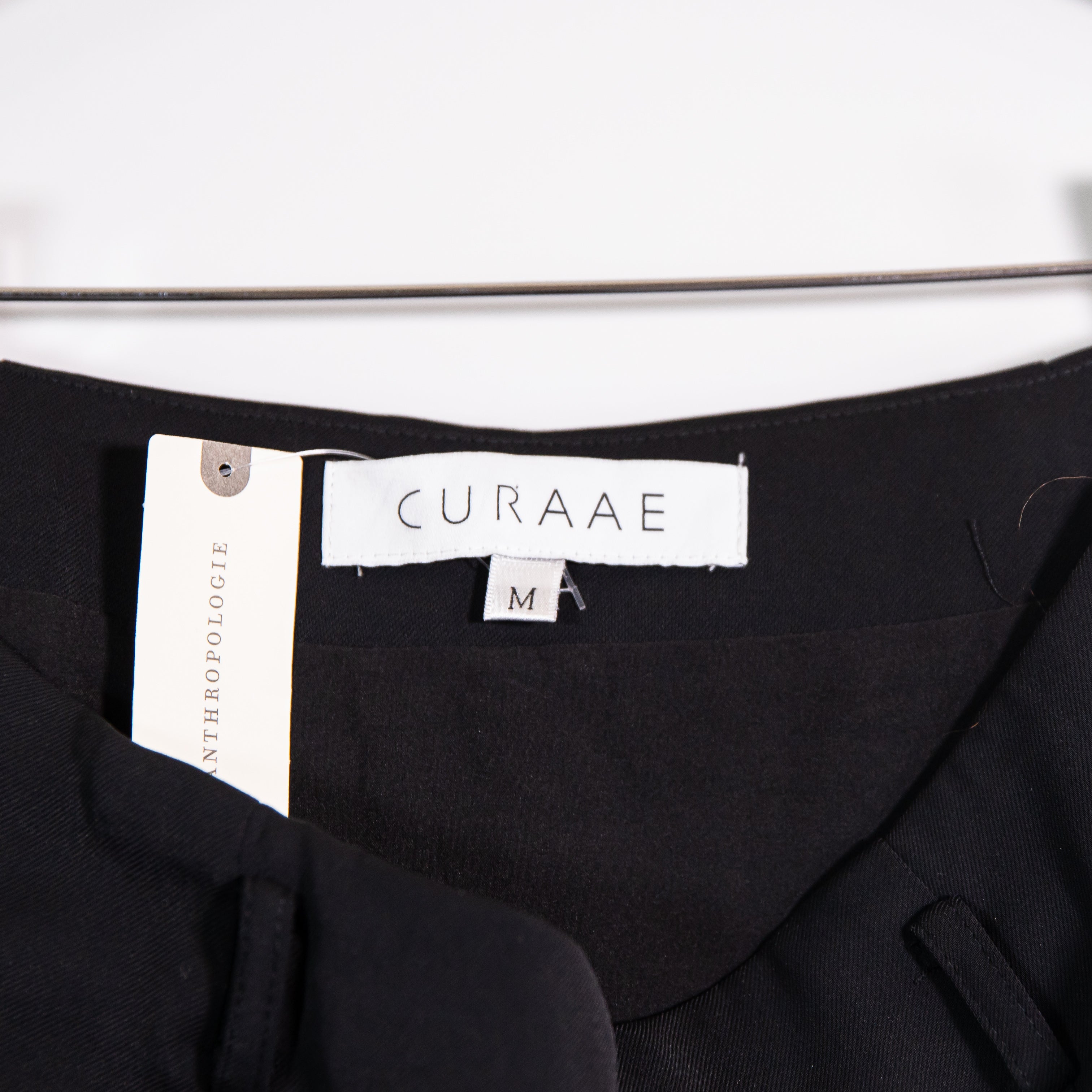 NEW Anthropologie Curaae Thalia Midi Side Zip Slip Pencil Skirt Black Medium