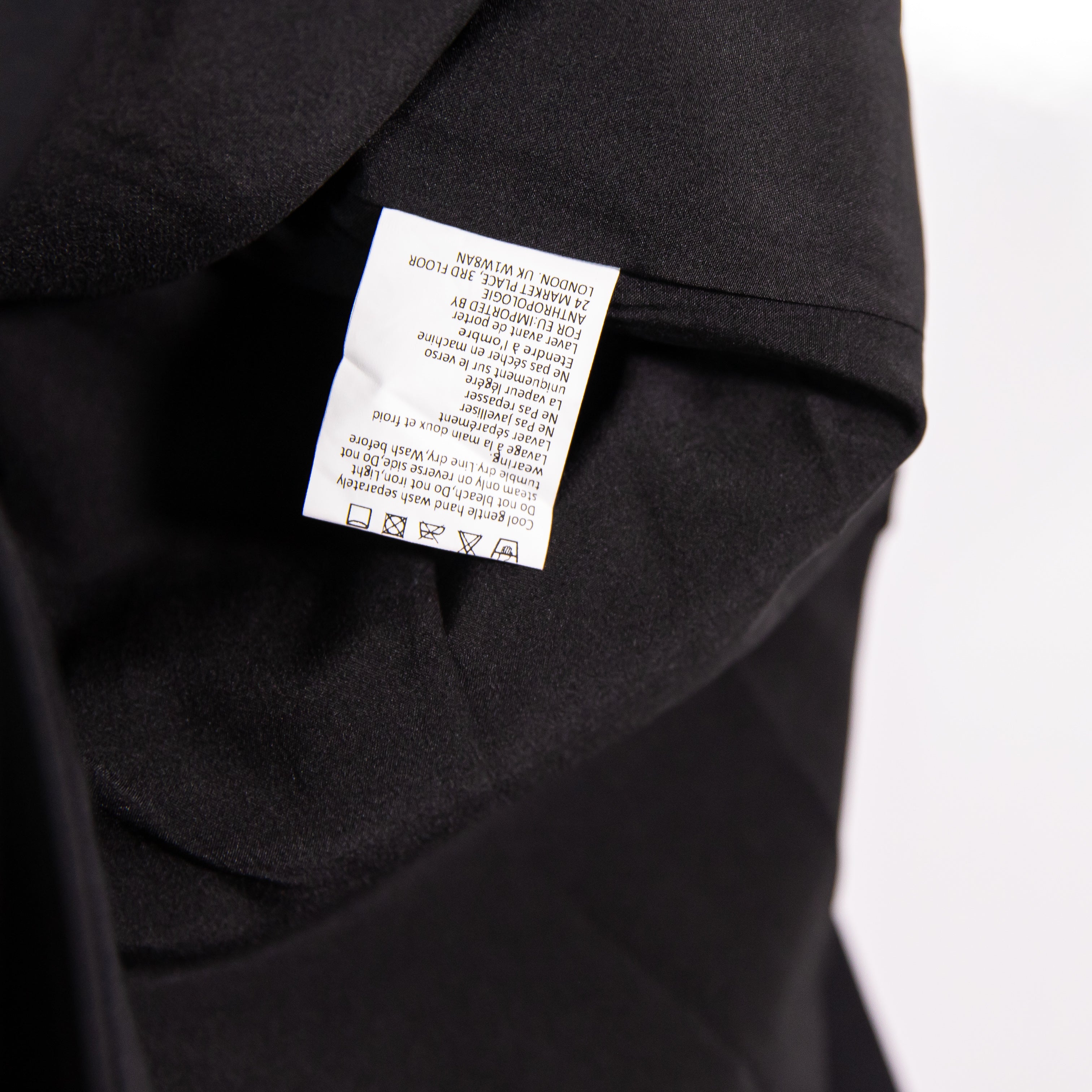 NEW Anthropologie Curaae Thalia Midi Side Zip Slip Pencil Skirt Black Medium