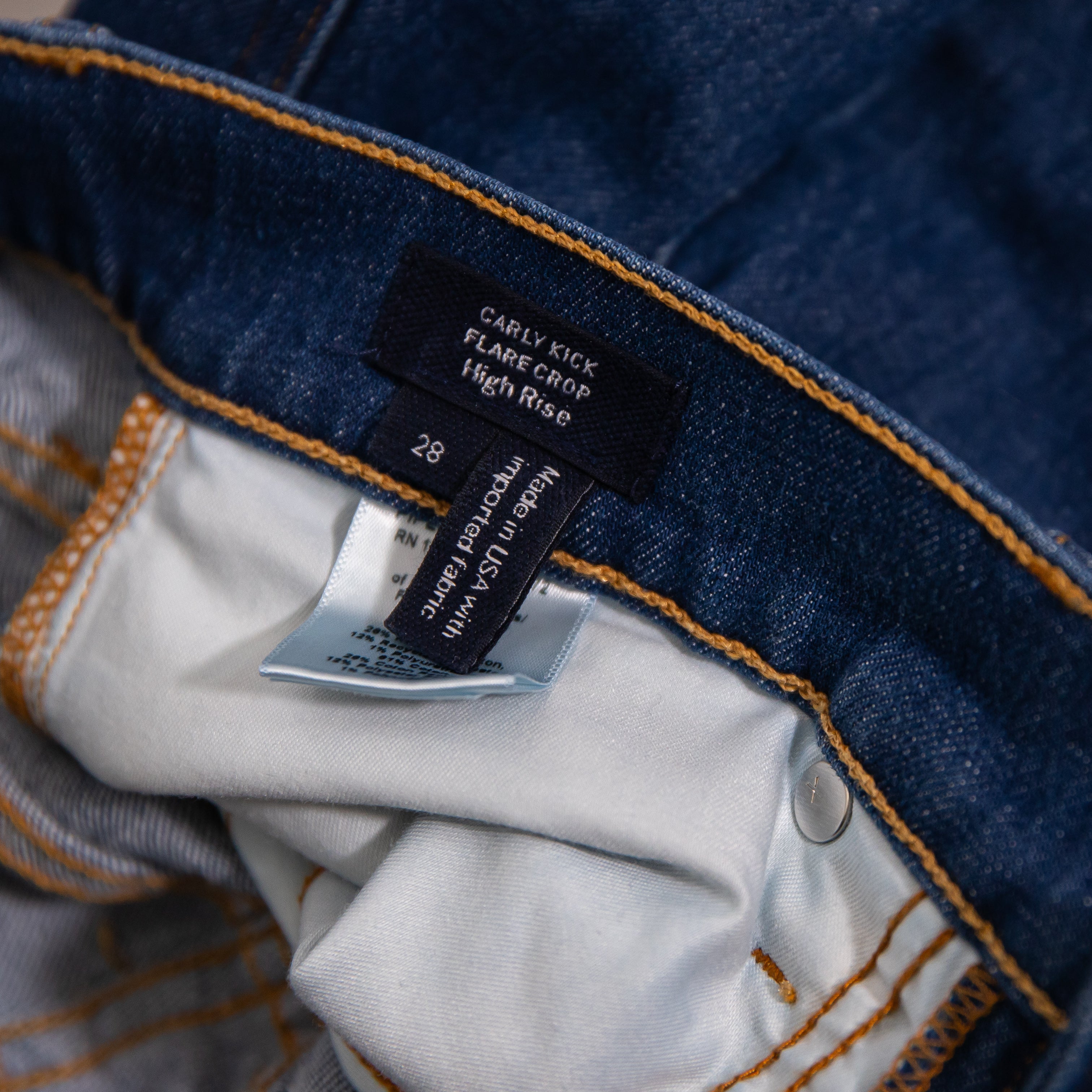 Veronica Beard Carly Kick Flare Crop High Rise Cotton Cornflower Wash Jeans 28