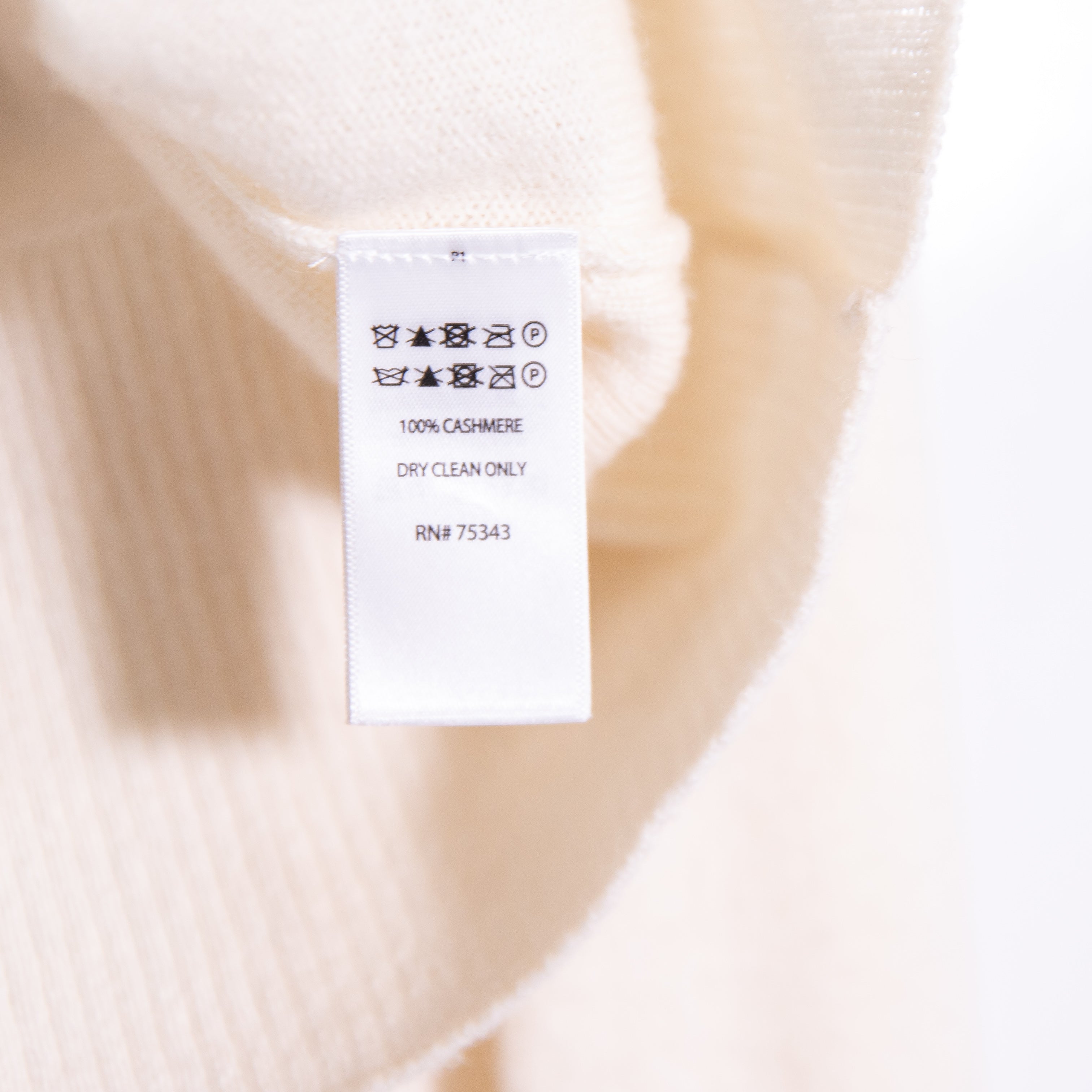 Tahari 100% 2Ply Cashmere Knit Button Front Cardigan Sweater Ivory Medium