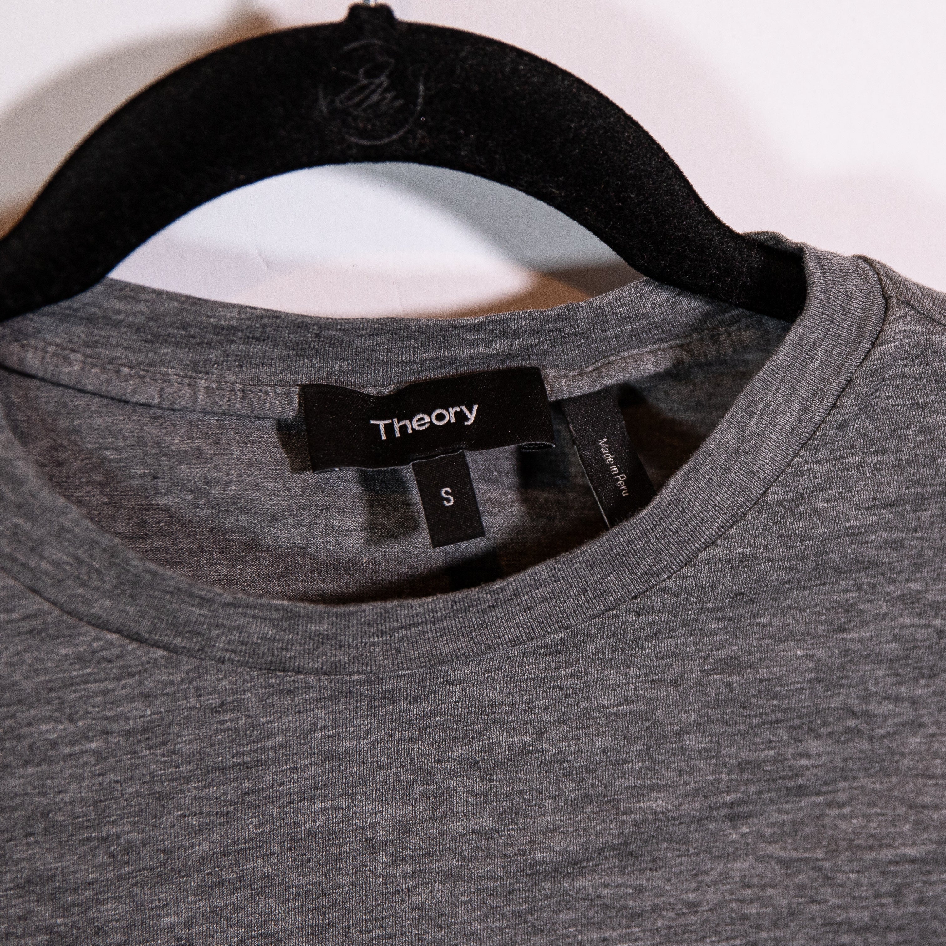 Theory Women's Apex Tiny Tee Ruched Cotton Stretch Knit Mini Gray Dress Small