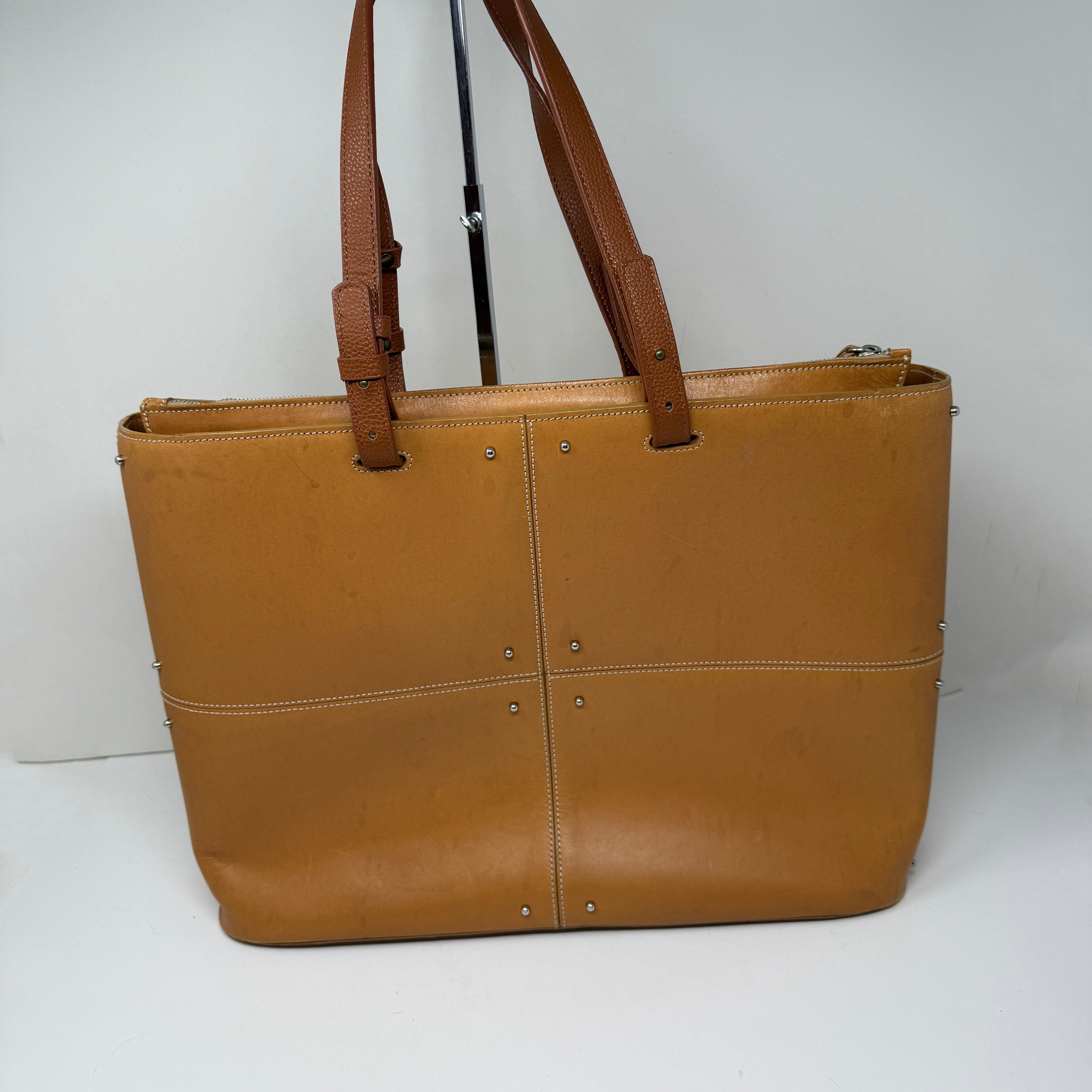 Tod's Genuine Leather Studded Embellished Patchwork Shoulder Purse Tote Bag