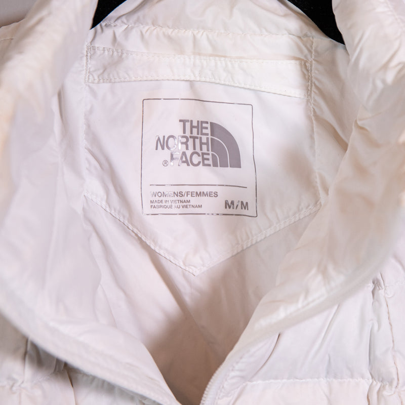The North Face Women's Goose Down Blend Fill Quilted Puffer Solid White Jacket M
