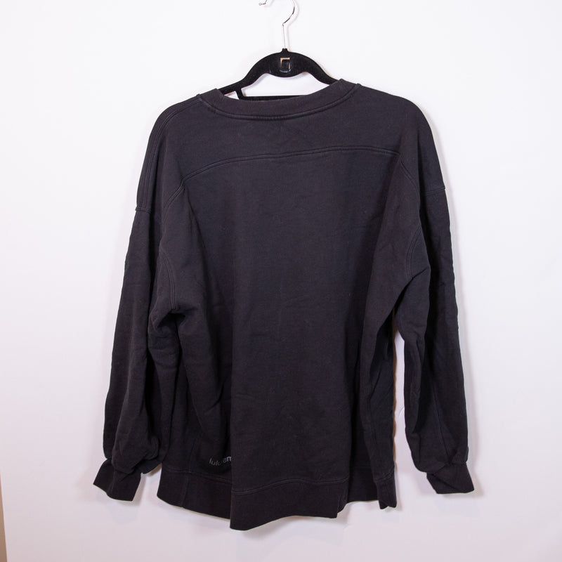 Lululemon Perfectly Oversized Crew Neck Long Sleeve Terry Sweatshirt Solid Black