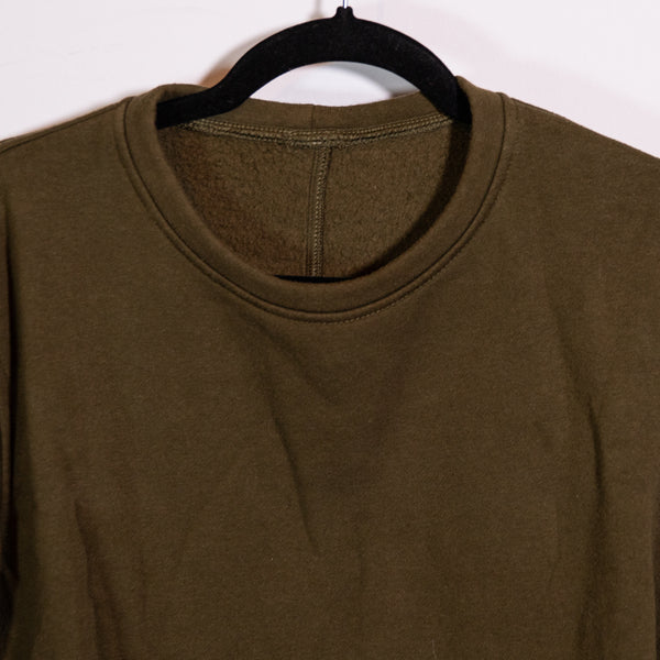 Lululemon Women's Crew Neck Cotton Fleece Line Pullover Side Zip Sweater Green 8