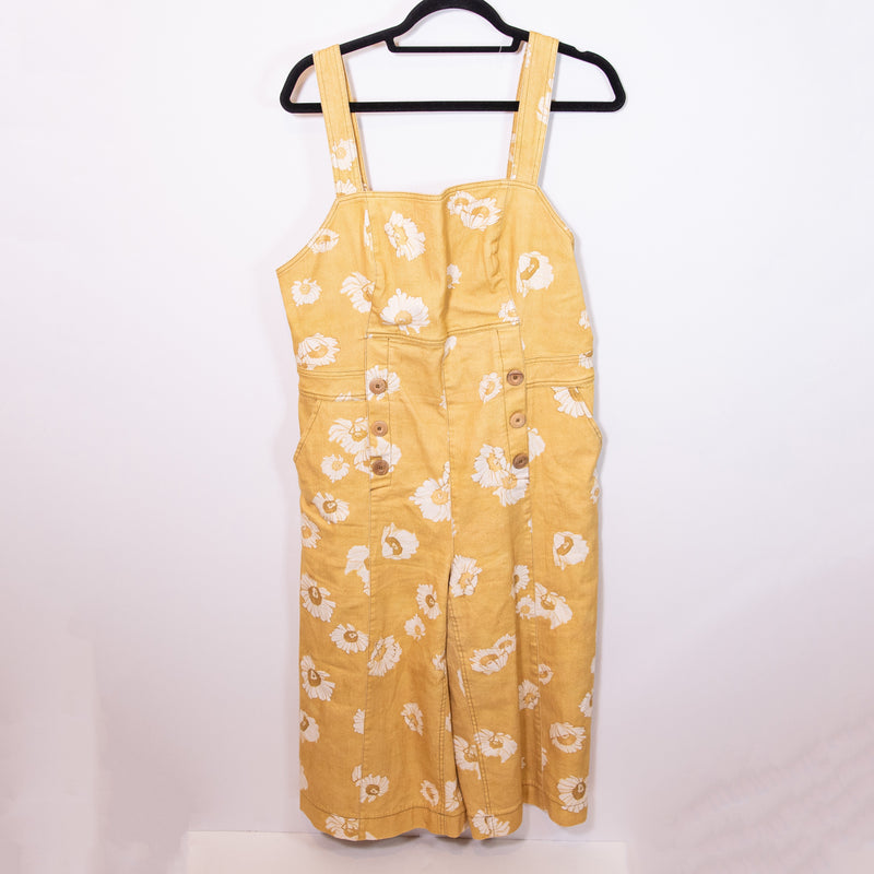 Sissa Anthropologie Daisy Days Yellow Floral Flower Print Pattern Jumpsuit 10