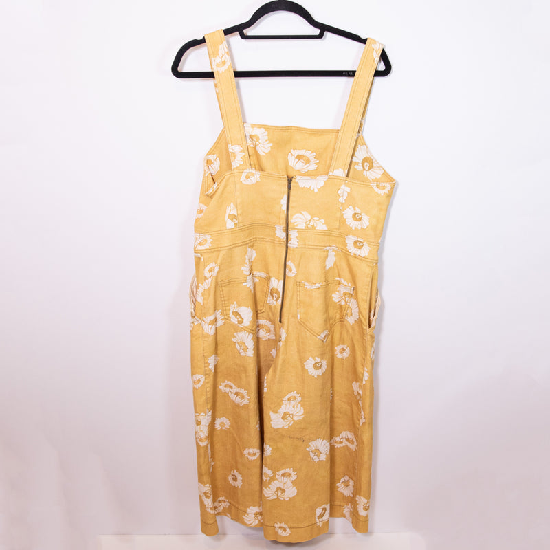 Sissa Anthropologie Daisy Days Yellow Floral Flower Print Pattern Jumpsuit 10