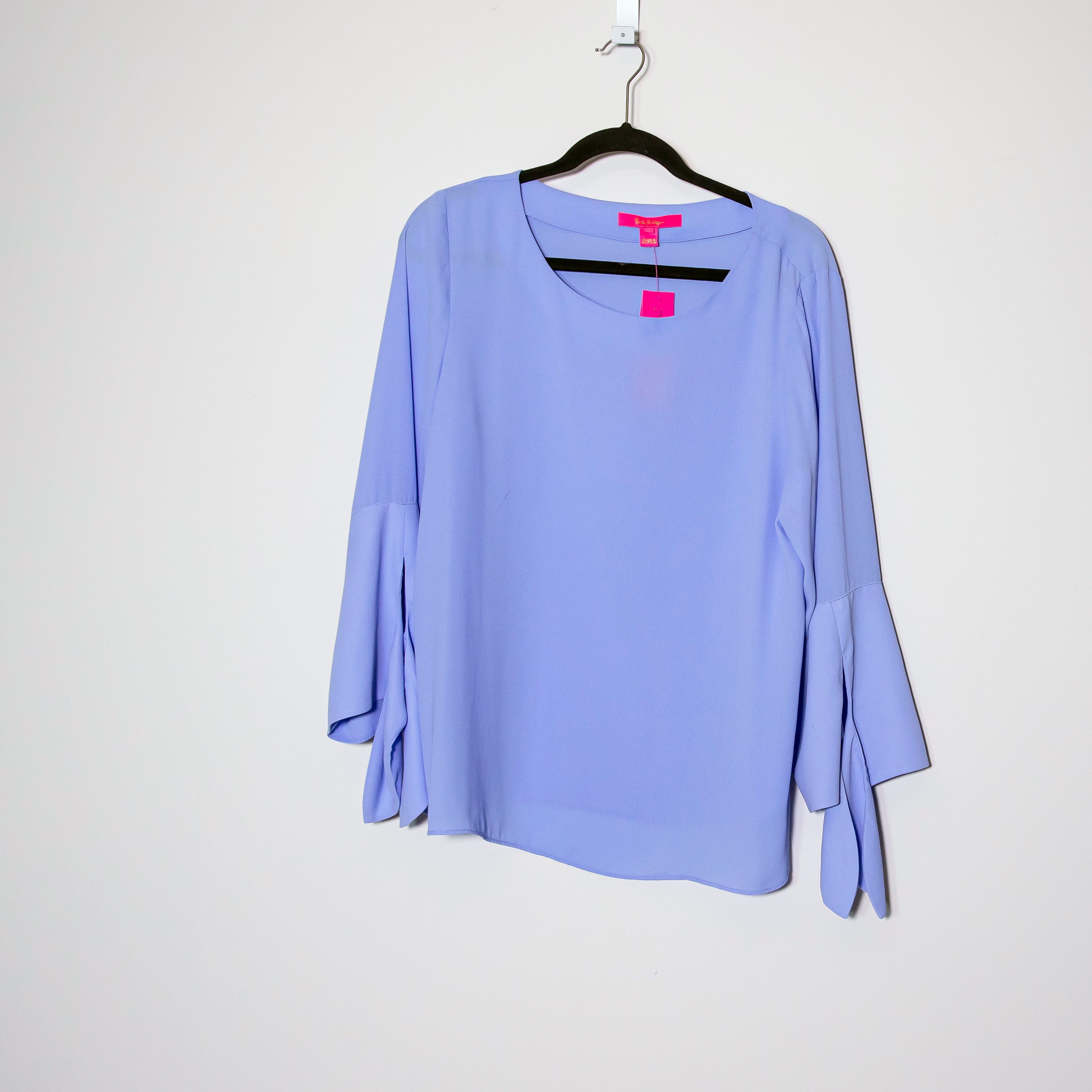 NEW Lilly Pulitzer Langston Top Chiffon Blouse Periwinkle Purple Large