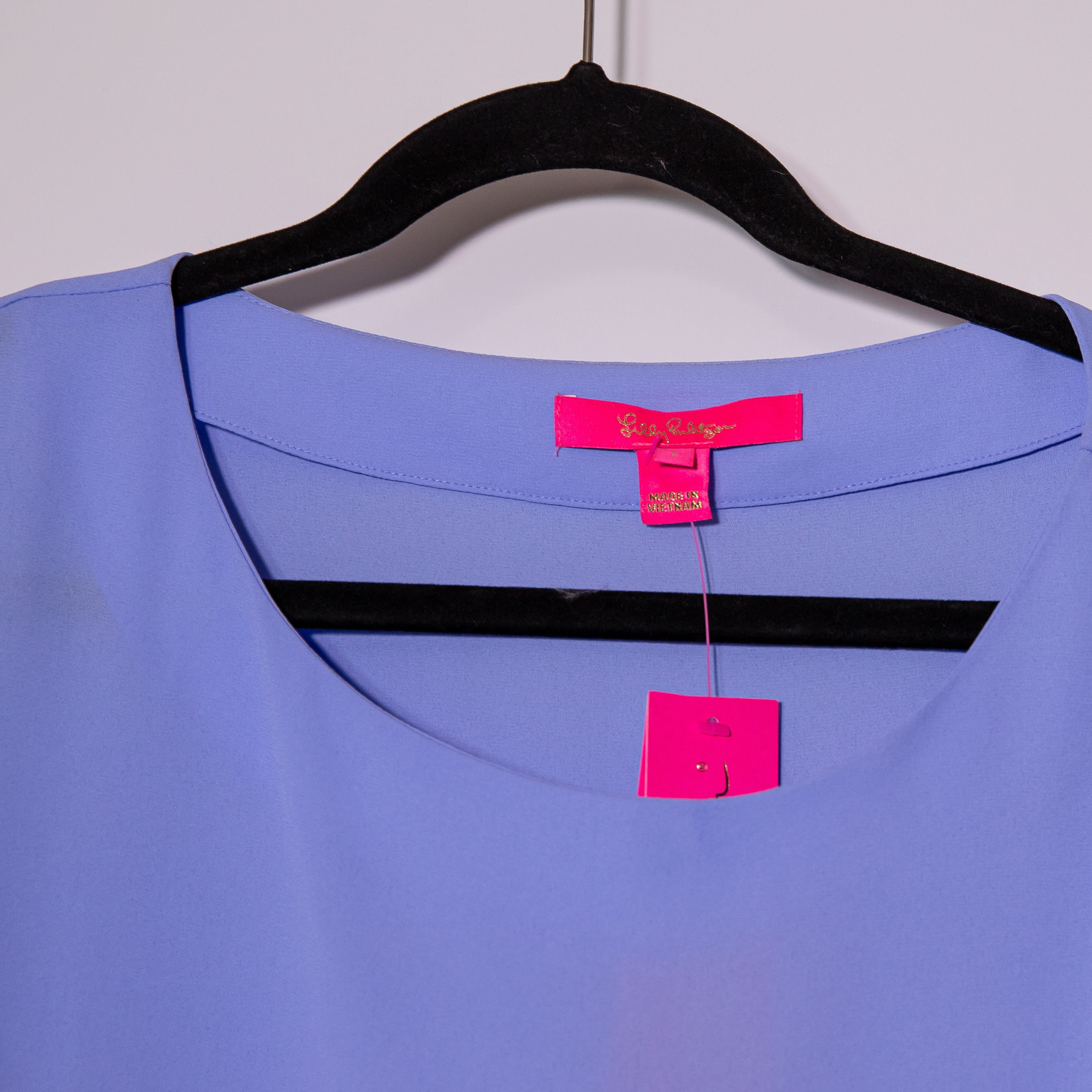 NEW Lilly Pulitzer Langston Top Chiffon Blouse Periwinkle Purple Large