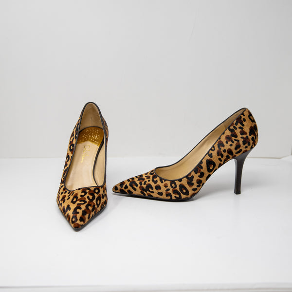 Cole Haan Women's Cheetah Leopard Animal Print Pattern Calf Hair High Heels Shoe