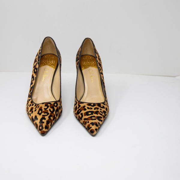 Cole Haan Women's Cheetah Leopard Animal Print Pattern Calf Hair High Heels Shoe