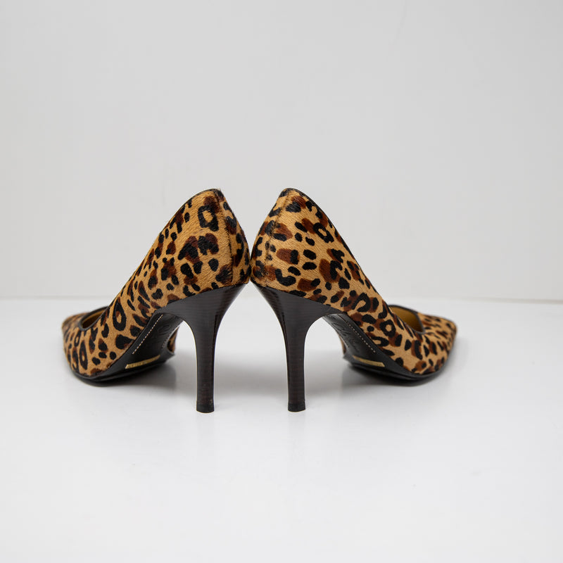 Cole Haan Women's Cheetah Leopard Animal Print Pattern Calf Hair High Heels Shoe