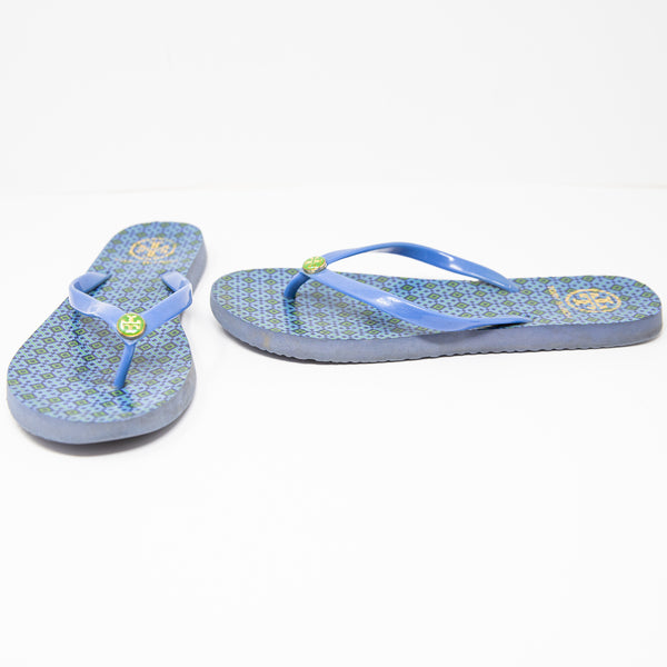 Tory Burch Women's Rubber Print Pattern Flat Slip On Flip Flop Sandals Shoes 8