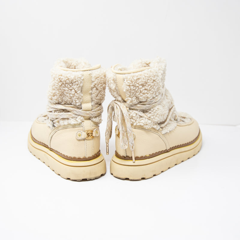 Sam Edelman Women's Orelia Faux Vegan Shearling Fur Ankle Lace Up Boots Shoes