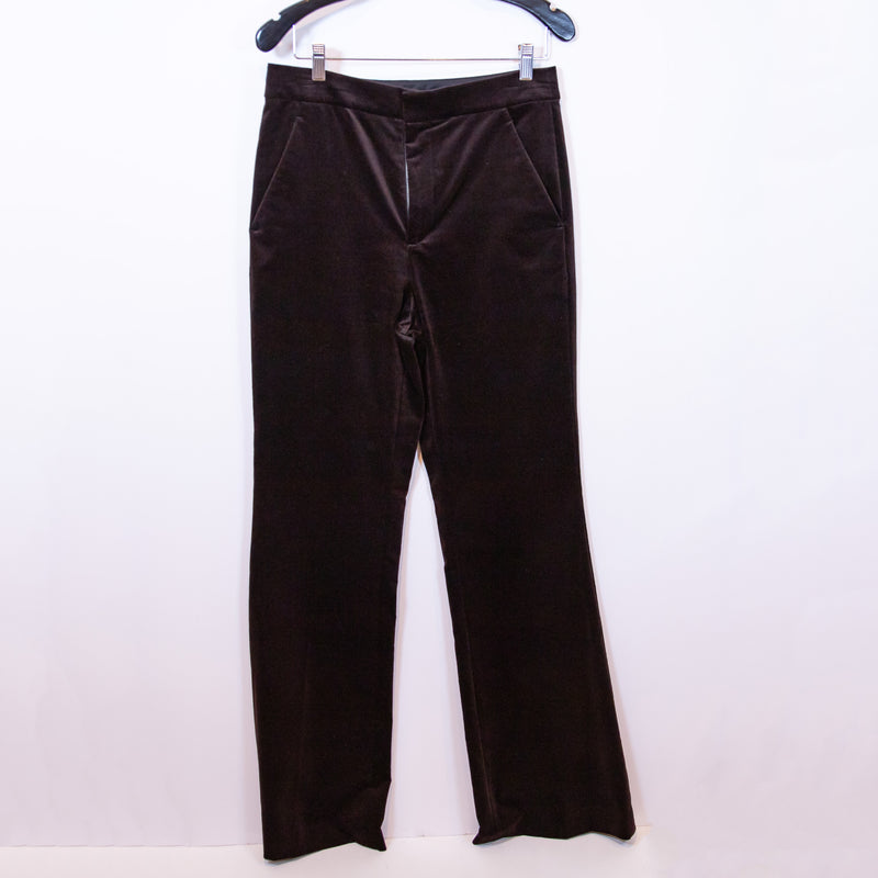 A.L.C. Cotton Stretch Velvet Velour Mid Rise Straight Leg Casual Trouser Pants 6