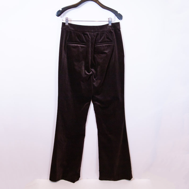 A.L.C. Cotton Stretch Velvet Velour Mid Rise Straight Leg Casual Trouser Pants 6