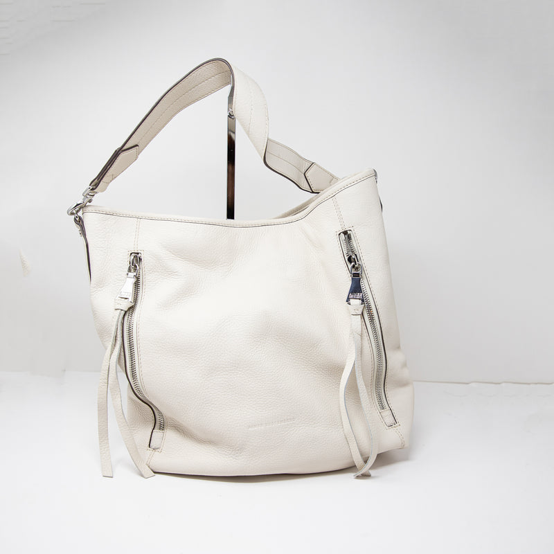 Aimee Kestenberg The Day Dream Hobo Genuine Leather Multi Zip Shoulder Bag Purse