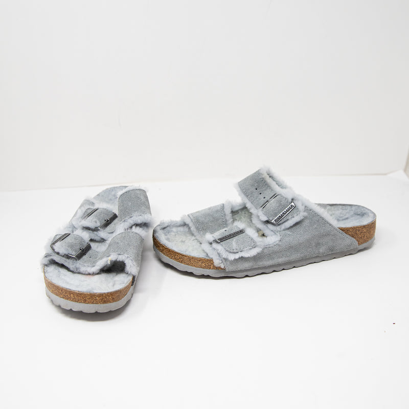 Birkenstock Women's Arizona Buckle Shearling Fur Lined Slip On Sandals Shoes 9