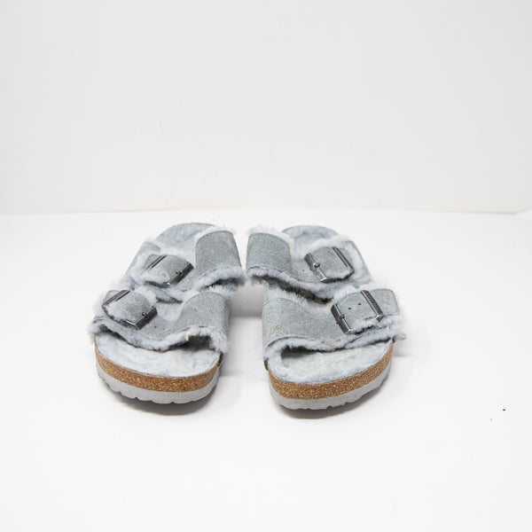 Birkenstock Women's Arizona Buckle Shearling Fur Lined Slip On Sandals Shoes 9