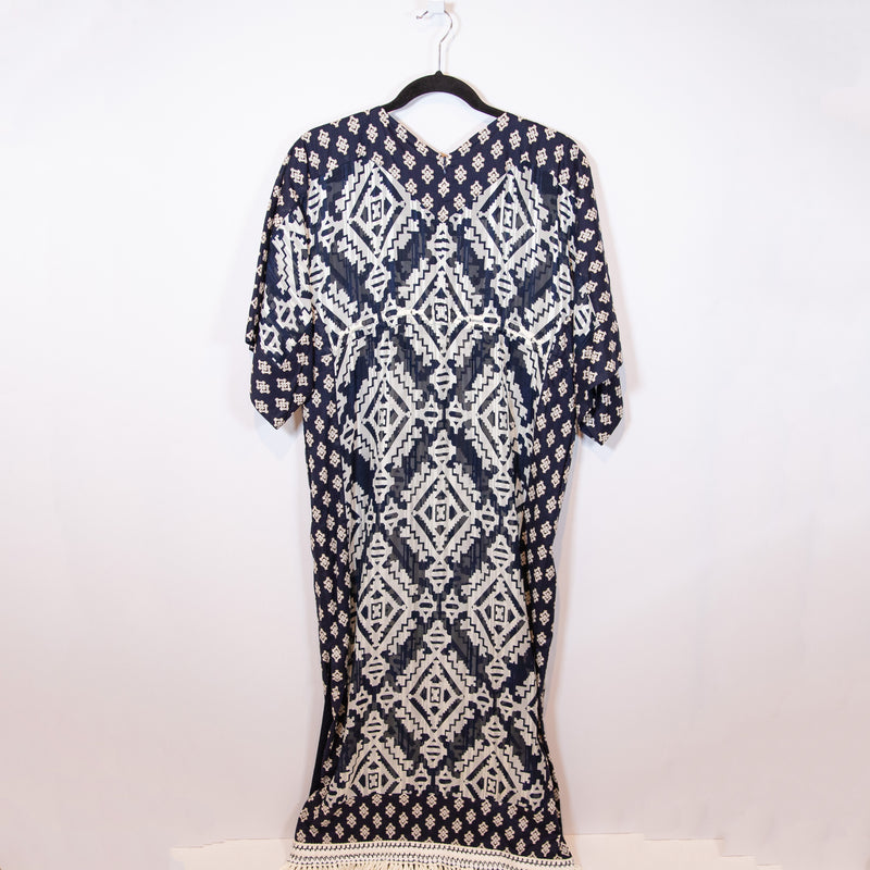 NEW Tory Burch Beatrice Silk Lightweight Ikat Print Cinch Waist Tunic Dress 2